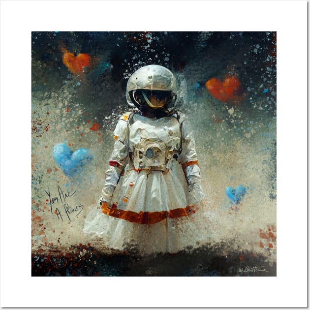 Astronaut Princess Wall Art by benheineart